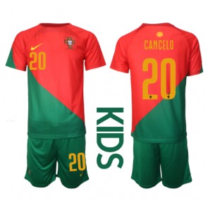 Portugal Joao Cancelo #20 Domaci Dres za Dječji SP 2022 Kratak Rukavima (+ kratke hlače)